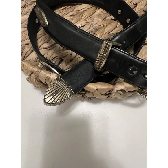 Vintage Billy Betts of California Black Leather Concho Belt Size 40 - By Leegin - Picture 6 of 13